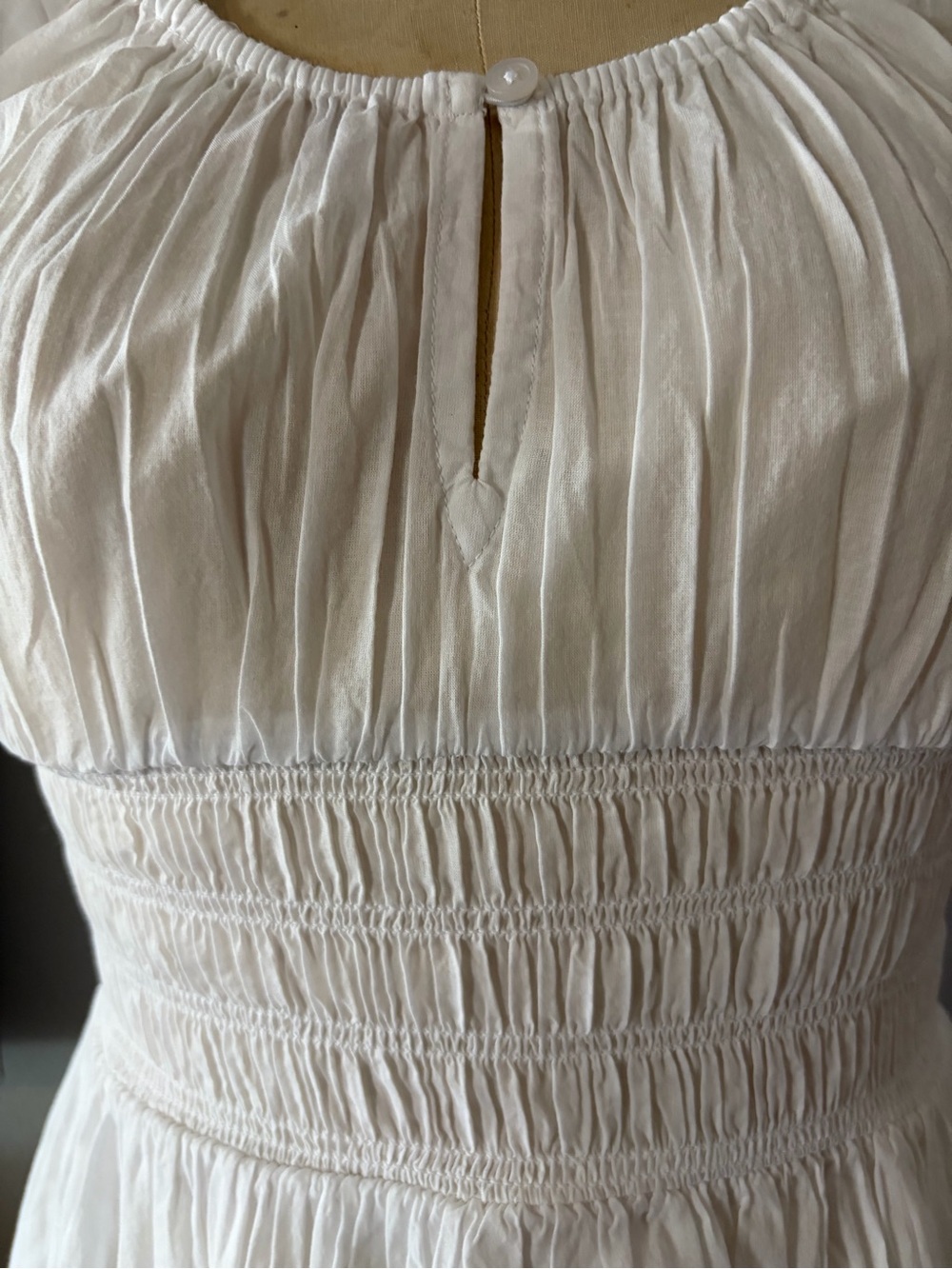Favorite Daughter White Midi Dress with Smocked Waist - Picture 5 of 7